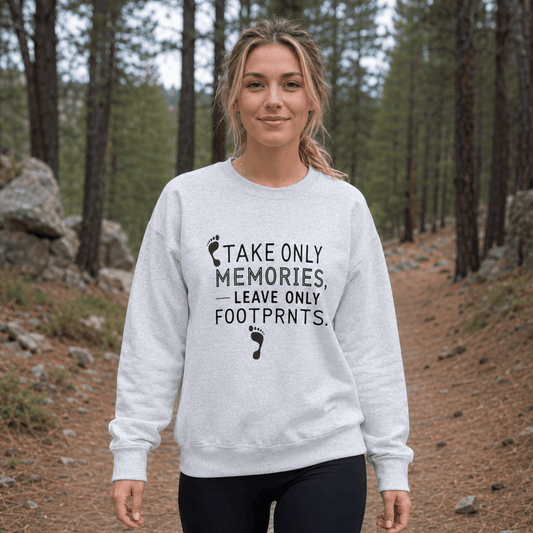 Take Only Memories, Leave Only Footprints Sweatshirt -Ash - Sloth & Duck