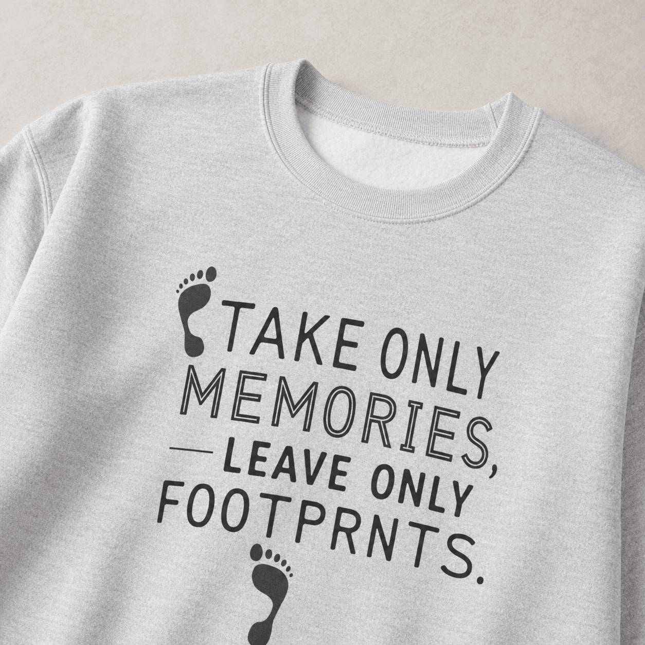 Take Only Memories, Leave Only Footprints Sweatshirt -Ash - Sloth & Duck