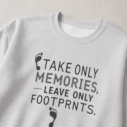 Take Only Memories, Leave Only Footprints Sweatshirt -Ash - Sloth & Duck