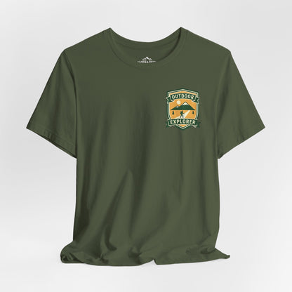 Take The Scenic Route Tee, Premium Vintage Mountain Graphic Shirt - Military Green - Sloth & Duck