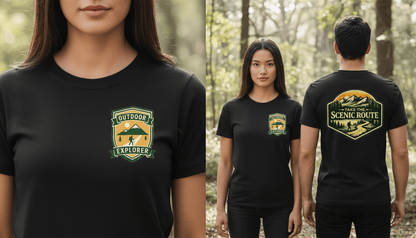 Take The Scenic Route Tee, Premium Vintage Mountain Graphic Shirt - White - Sloth & Duck