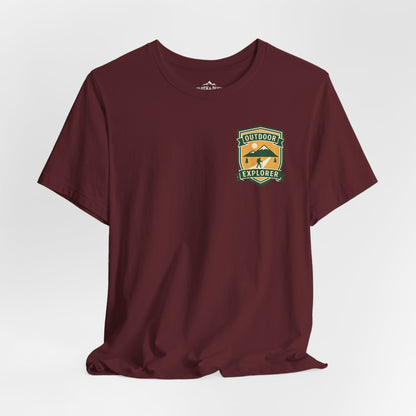 Take The Scenic Route Tee, Premium Vintage Mountain Graphic Shirt - Maroon - Sloth & Duck