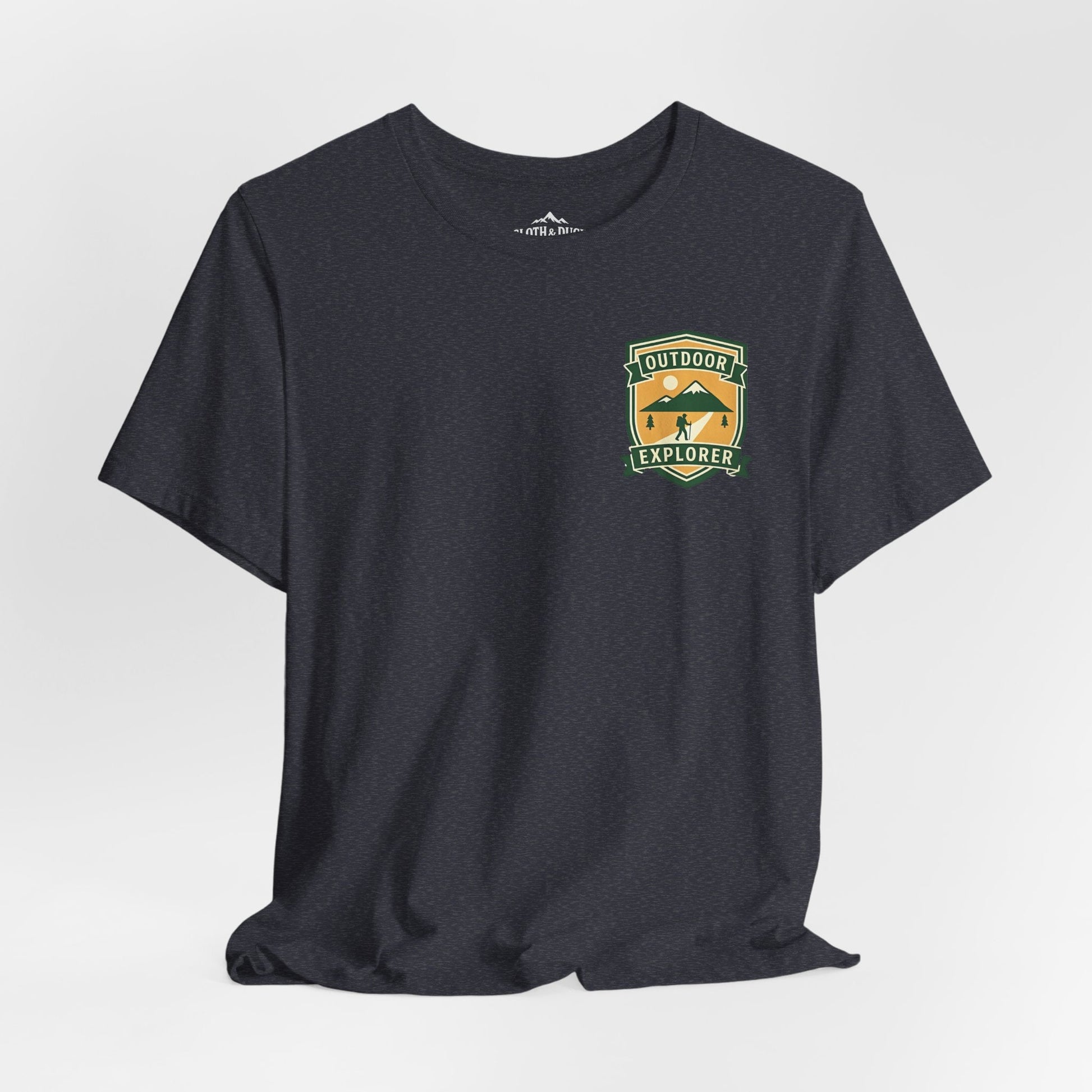 Take The Scenic Route Tee, Premium Vintage Mountain Graphic Shirt - Heather Navy - Sloth & Duck