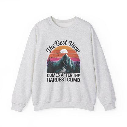 "The Best View Comes After The Hardest Climb" Sweatshirt - Ash - Sloth & Duck