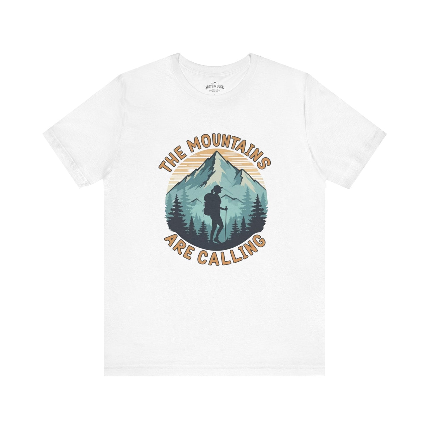 "The Mountains Are Calling" Men's T-Shirt - Military Green - Sloth & Duck