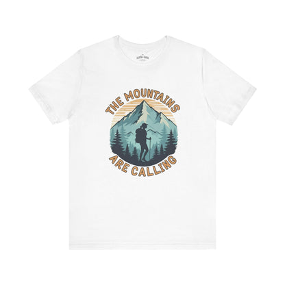 "The Mountains Are Calling" Men's T-Shirt - Military Green - Sloth & Duck