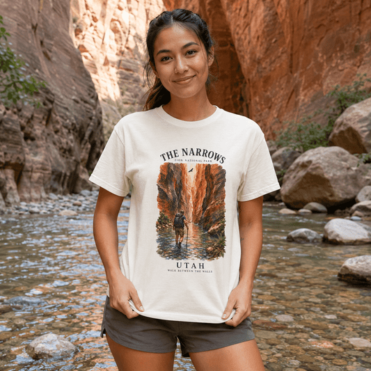 The Narrows Utah National Park Mountain T-Shirt -Black - Sloth & Duck