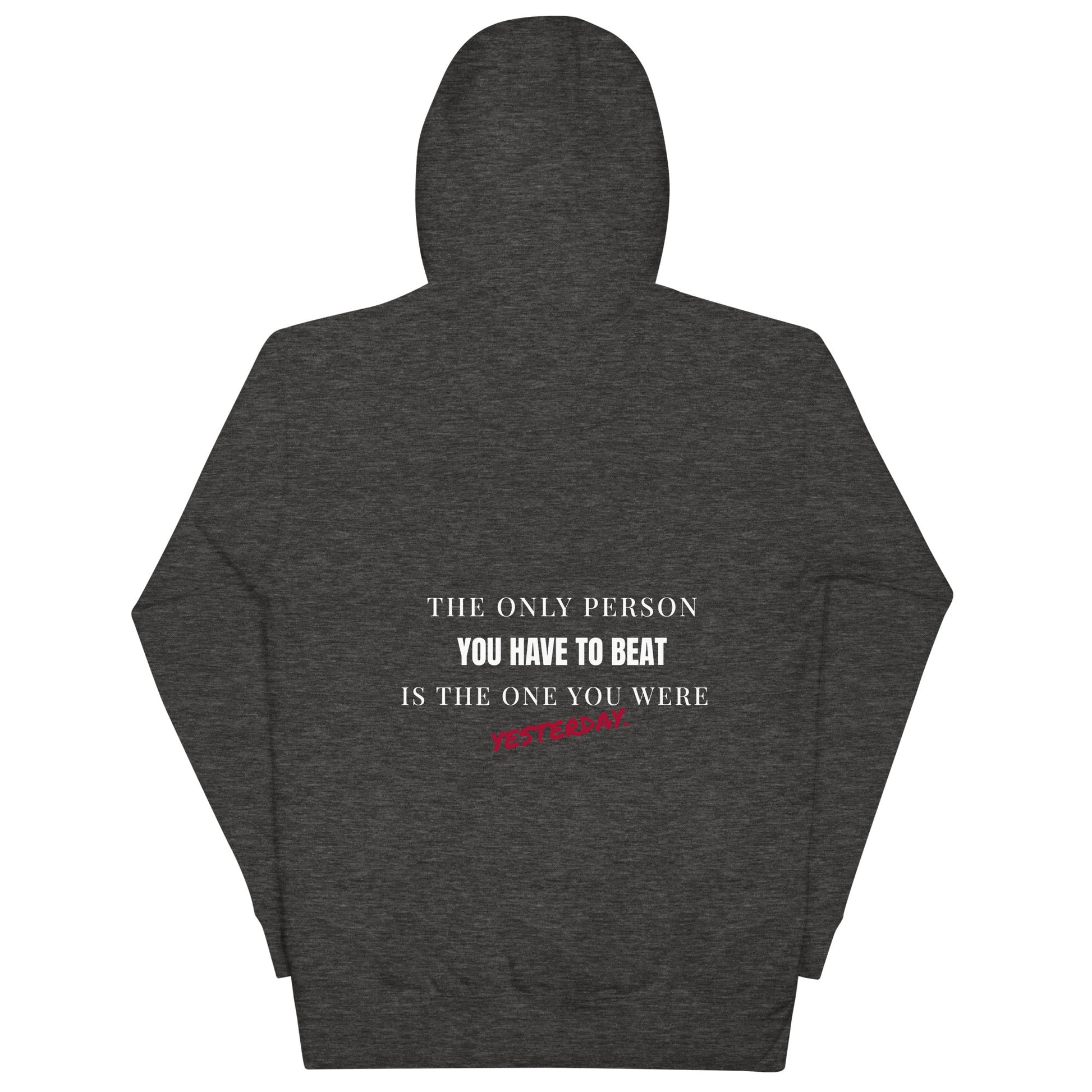 "The only person you have to beat is the one you were yesterday" Motivational Hoodie - Vintage Black - Sloth & Duck