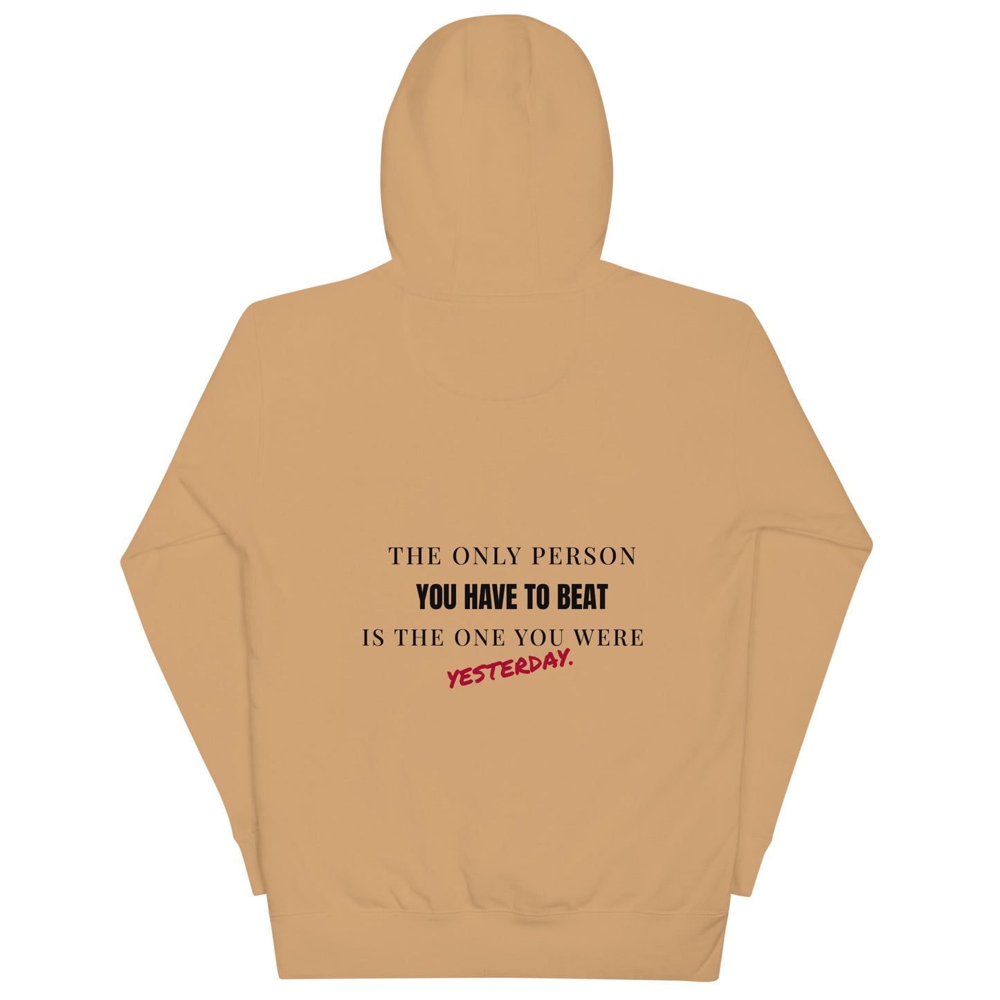 "The only person you have to beat is the one you were yesterday" Motivational Hoodie - Vintage Black - Sloth & Duck