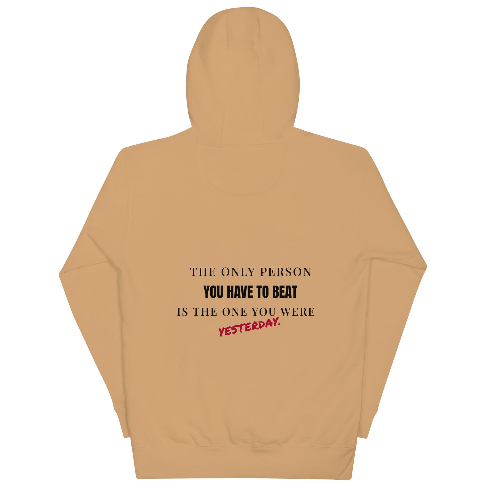 "The only person you have to beat is the one you were yesterday" Motivational Hoodie - Vintage Black - Sloth & Duck