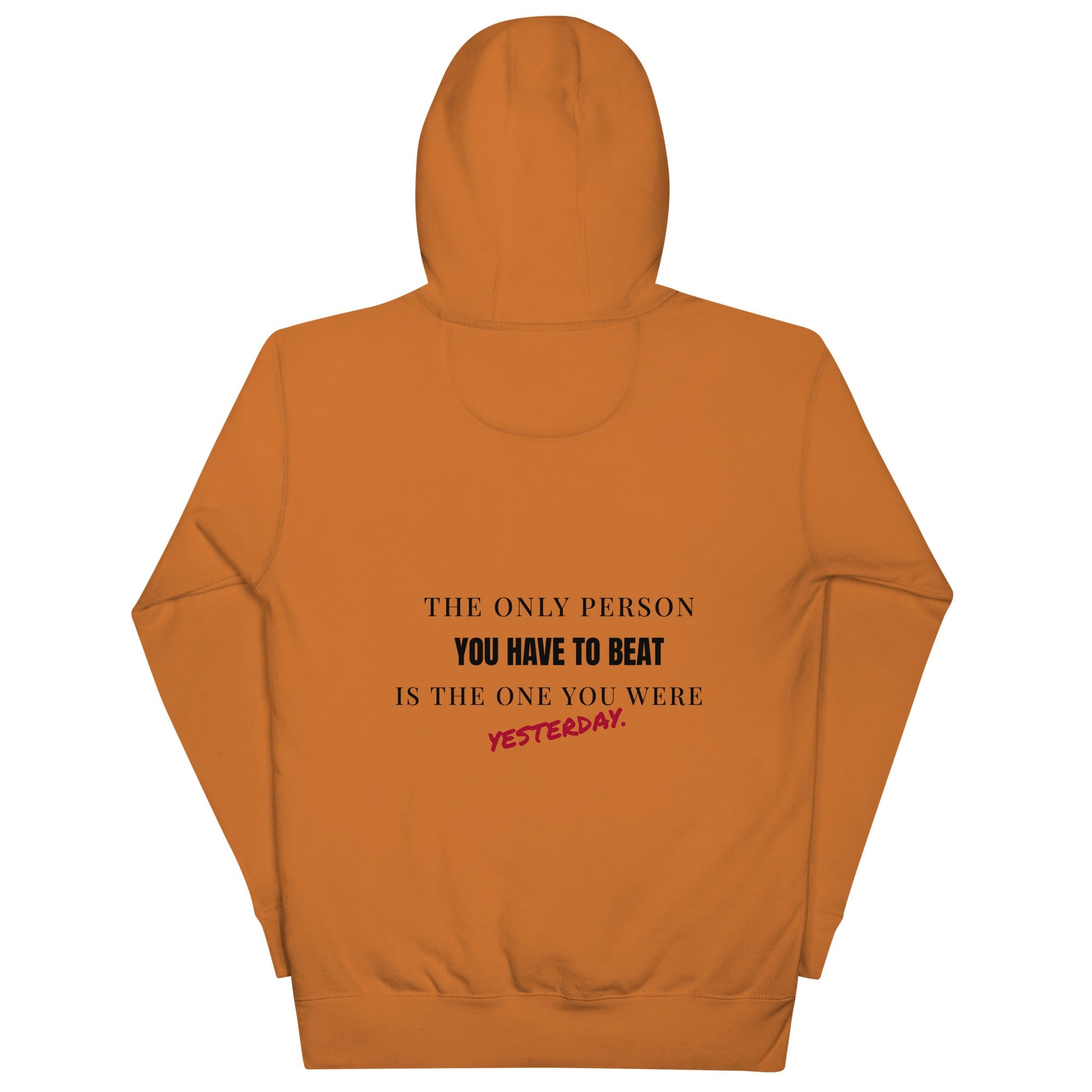 "The only person you have to beat is the one you were yesterday" Motivational Hoodie - Vintage Black - Sloth & Duck
