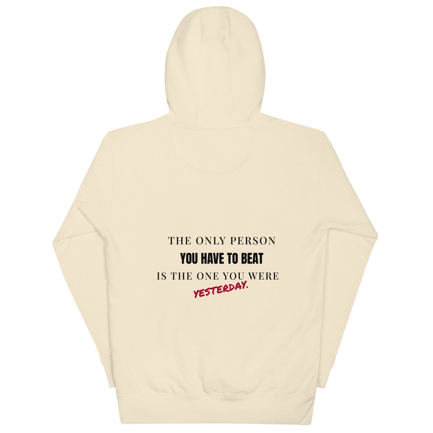 "The only person you have to beat is the one you were yesterday" Motivational Hoodie - Vintage Black - Sloth & Duck