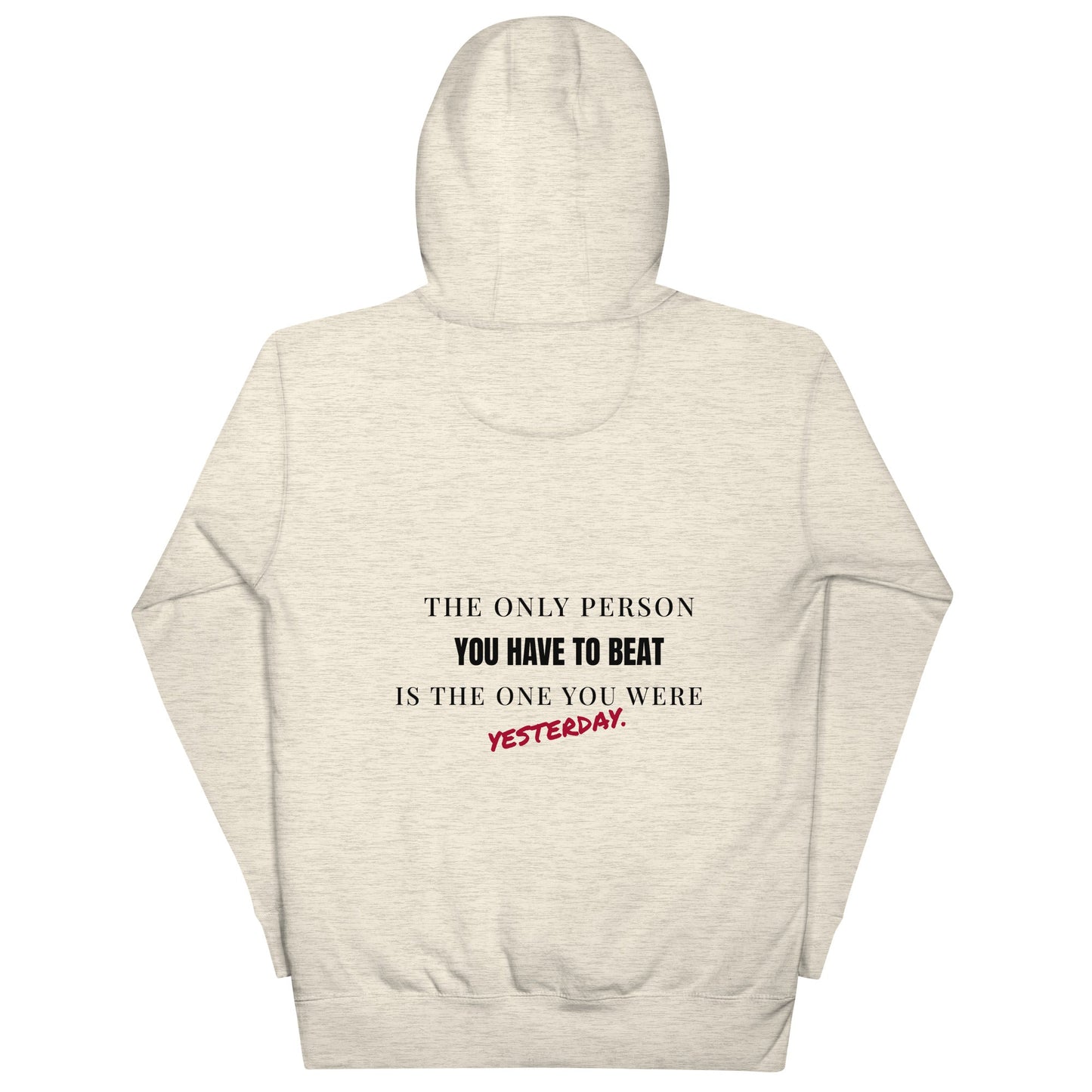 "The only person you have to beat is the one you were yesterday" Motivational Hoodie - Vintage Black - Sloth & Duck