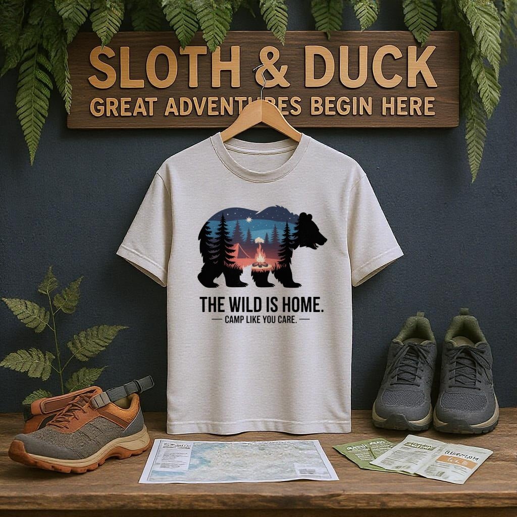 "The Wild is Home" T-Shirt - XS - Sloth & Duck