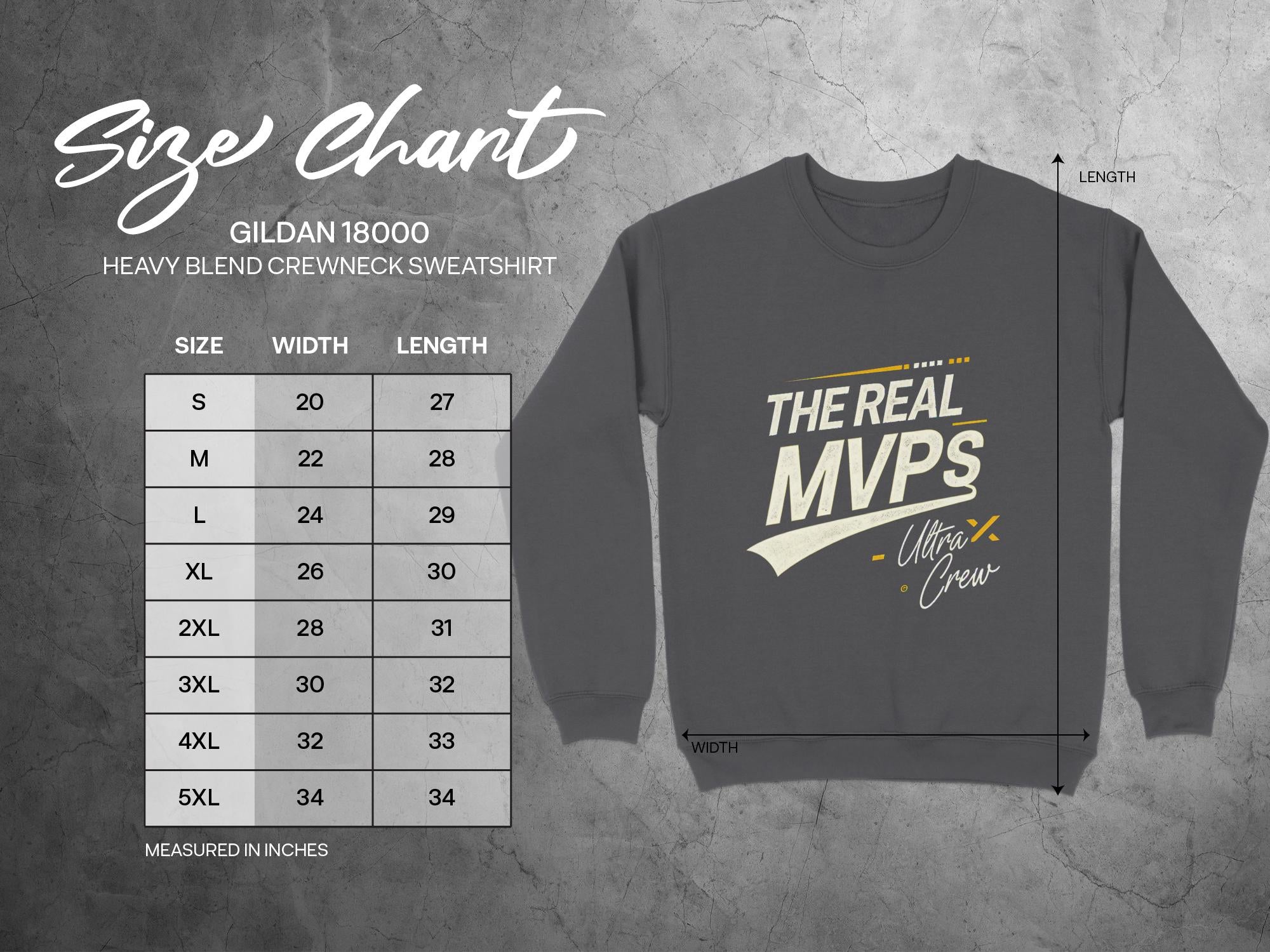 the real mvps ultra crew crewneck size chart