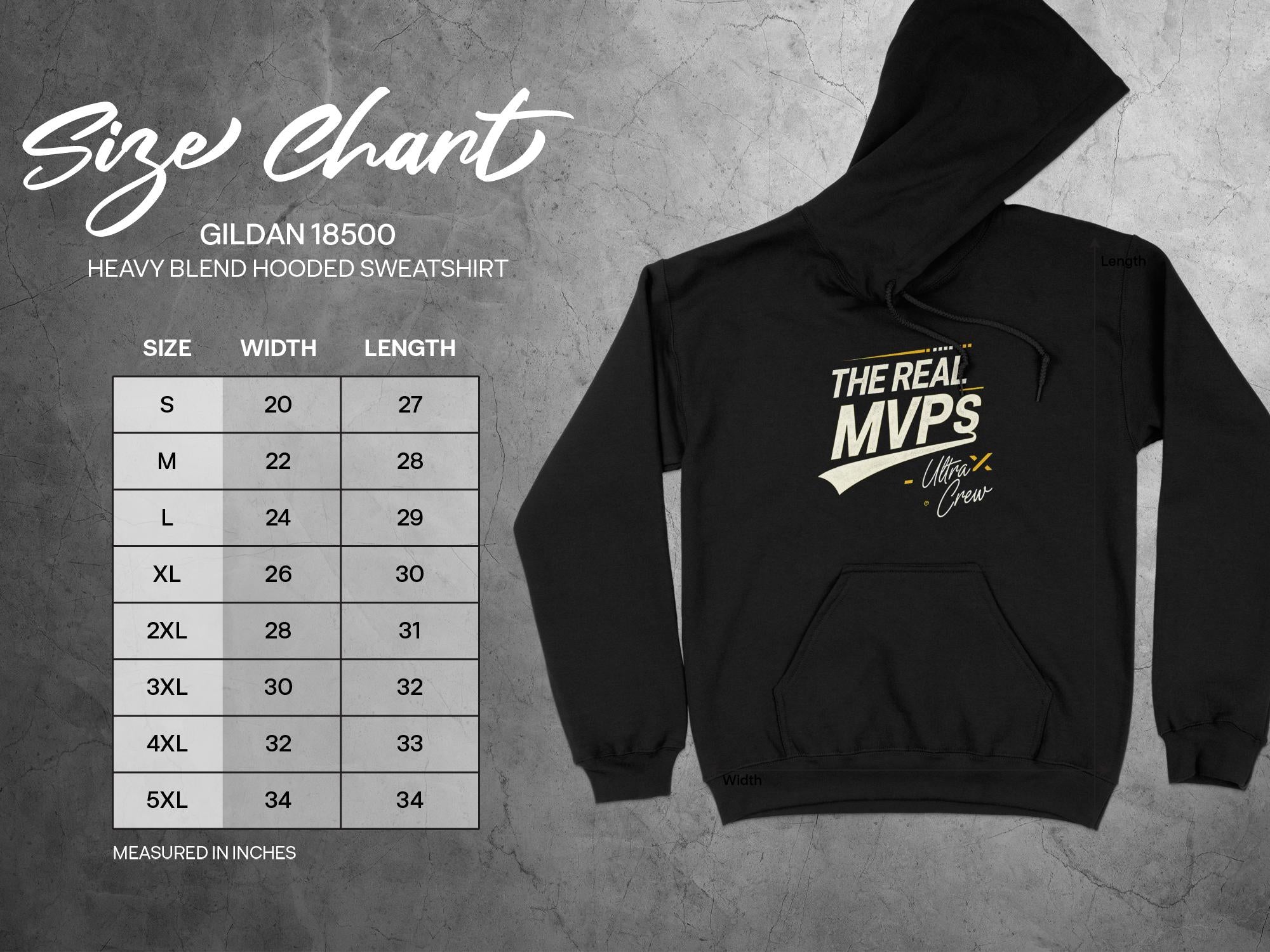 the real mvps ultra crew crewneck sweatshirt size chart