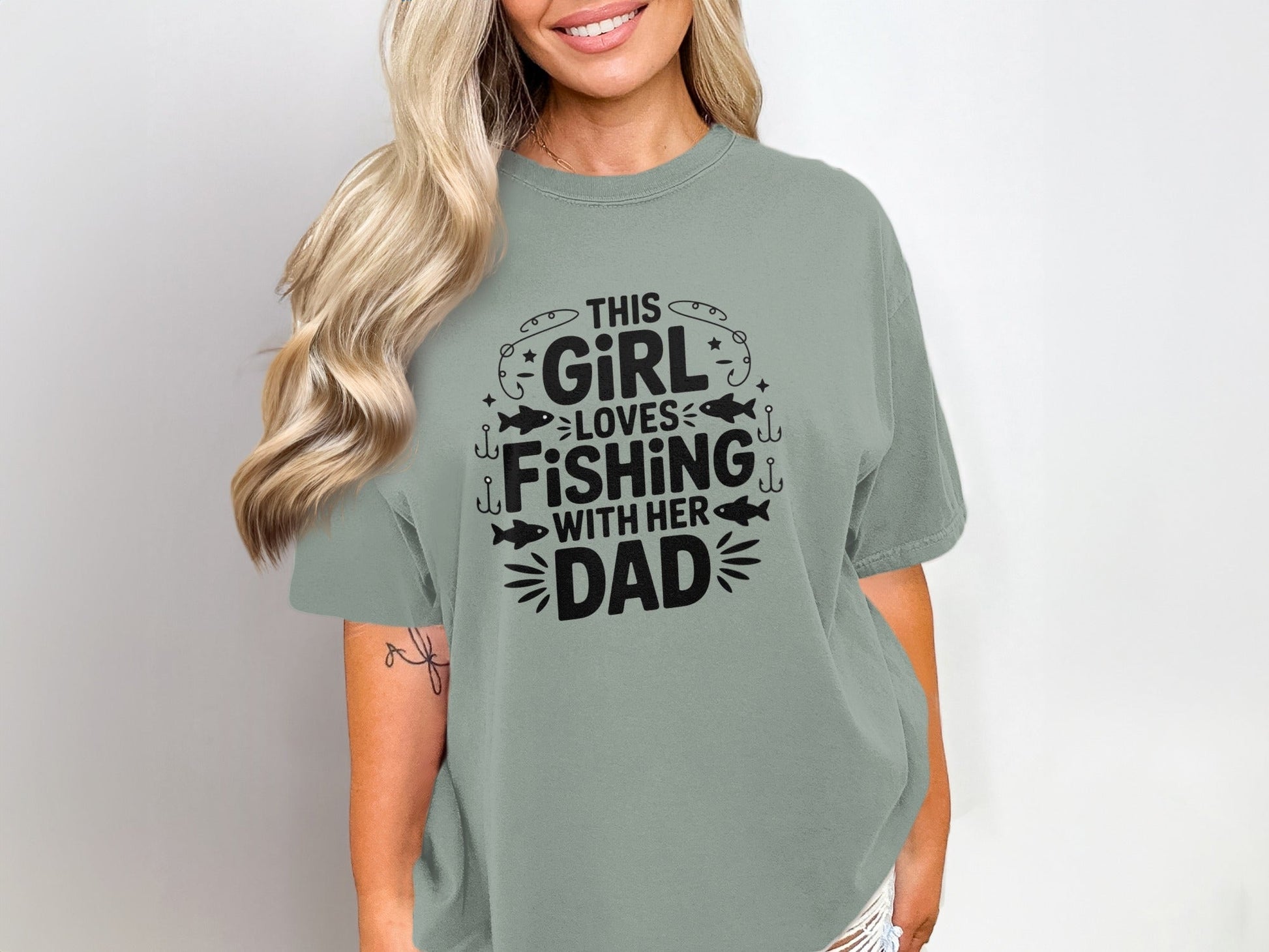 "This Girl Loves Fishing With Her Dad" T-Shirt - Women's T-Shirt - Sloth & Duck