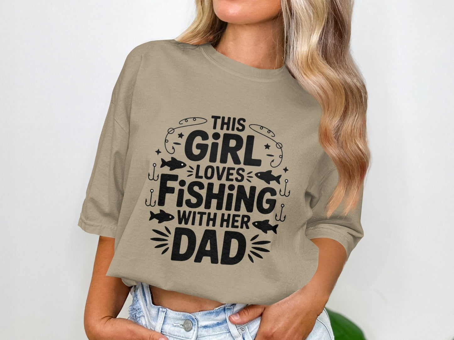 "This Girl Loves Fishing With Her Dad" T-Shirt - Women's T-Shirt - Sloth & Duck