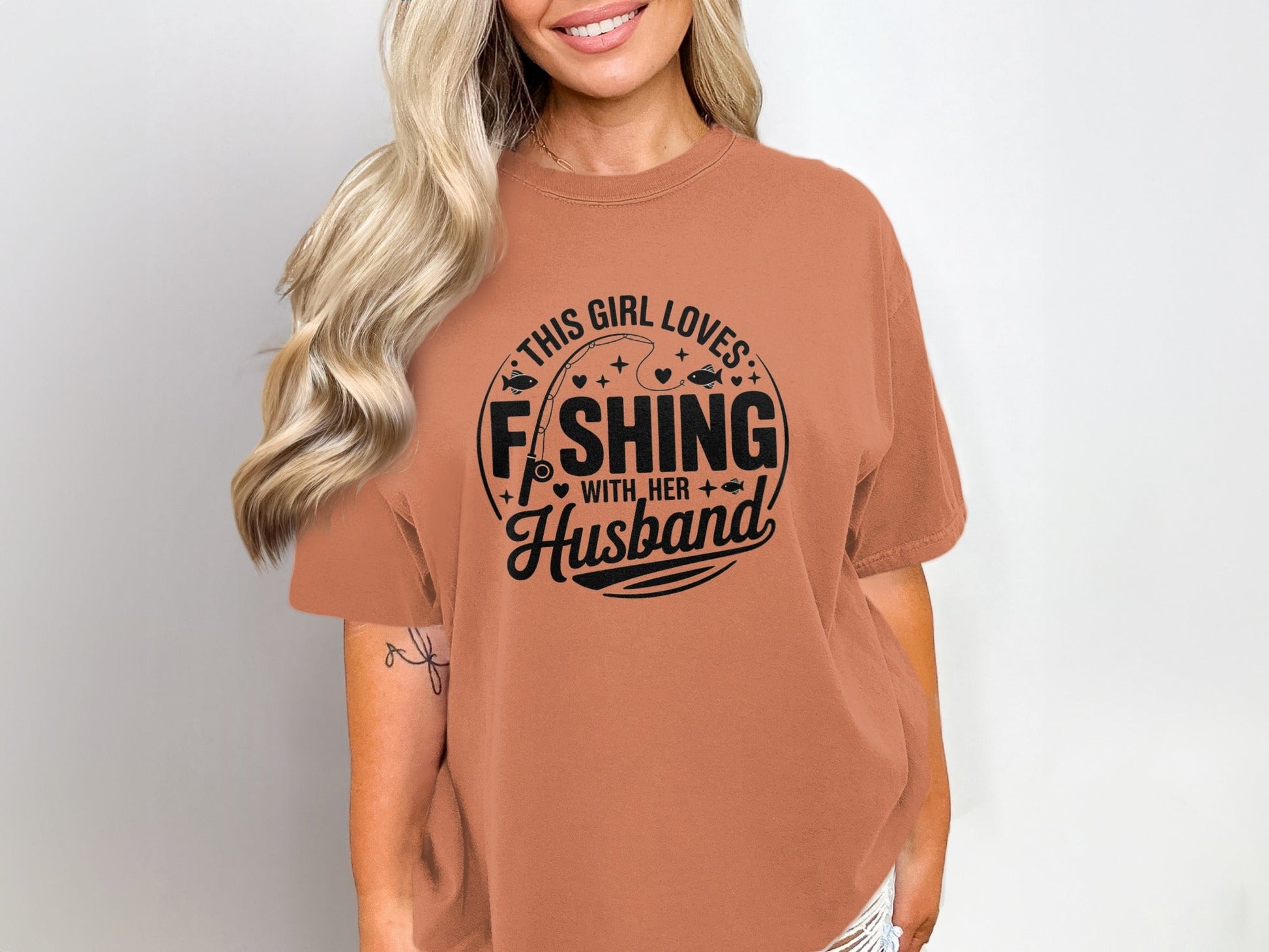 This Girl Loves Fishing With Her Husband T-Shirt - Women's T-Shirt - Sloth & Duck