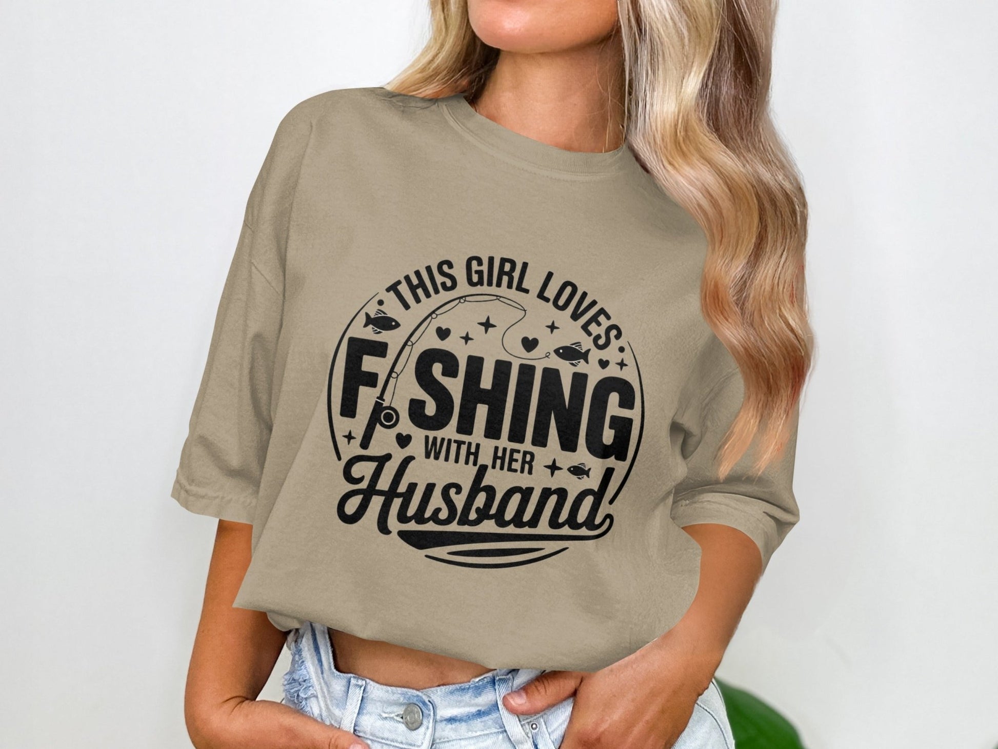 This Girl Loves Fishing With Her Husband T-Shirt - Women's T-Shirt - Sloth & Duck