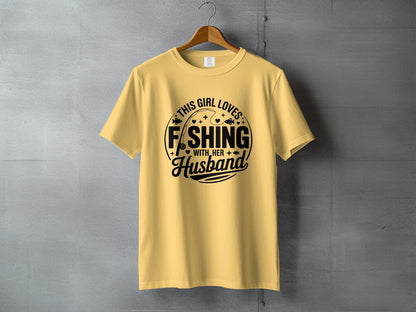 This Girl Loves Fishing With Her Husband T-Shirt - Women's T-Shirt - Sloth & Duck