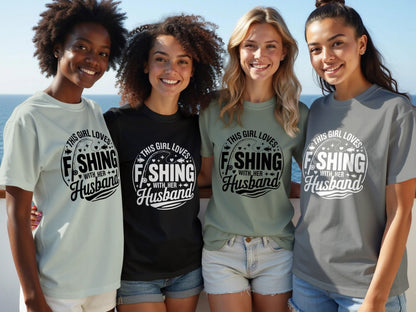 This Girl Loves Fishing With Her Husband T-Shirt - Women's T-Shirt - Sloth & Duck