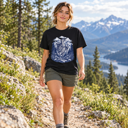 Trail Duck Hiking T-Shirt -Black - Sloth & Duck