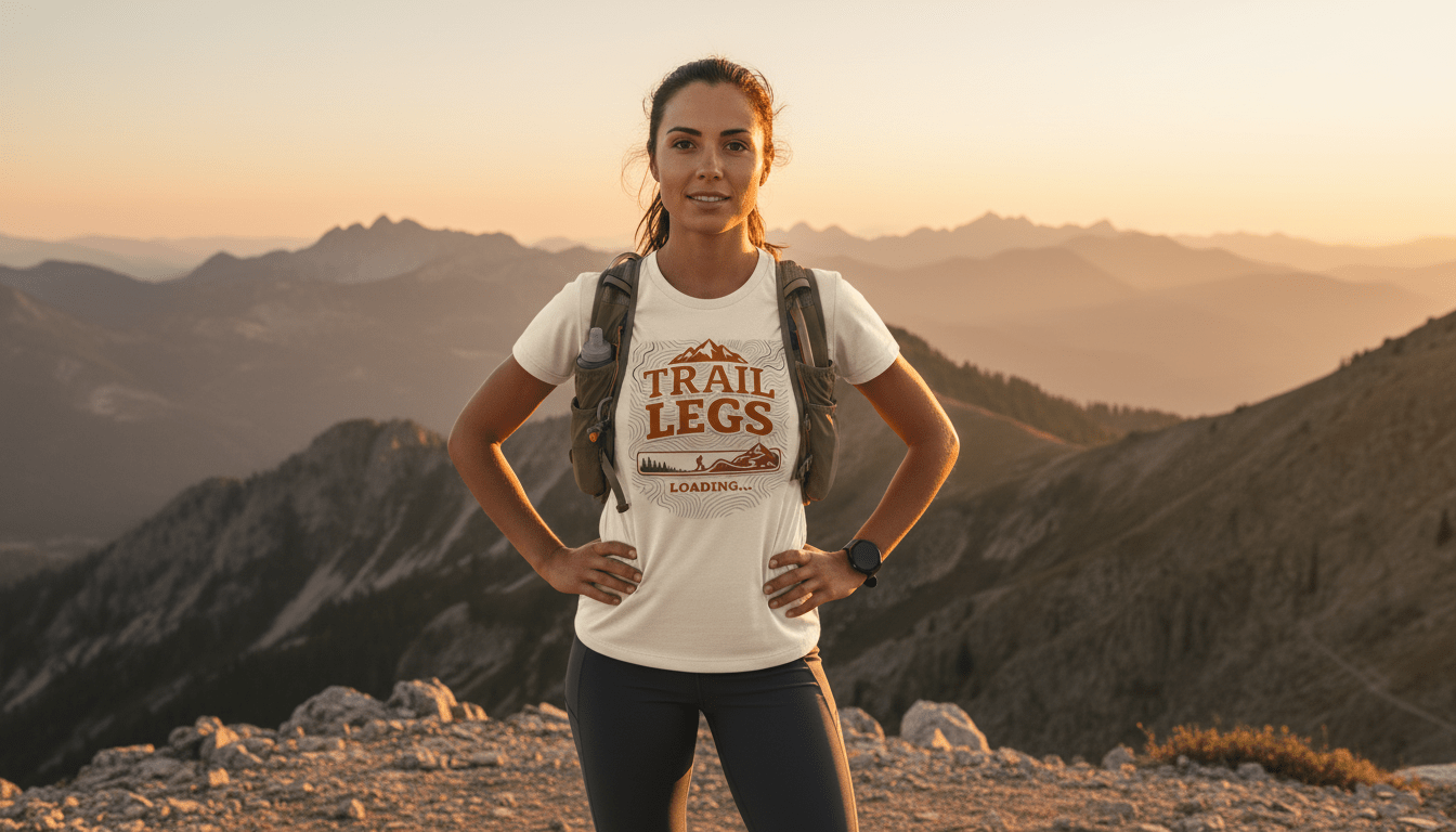 Trail Legs Loading T-Shirt | Trail Running & Hiking Tee - White - Sloth & Duck