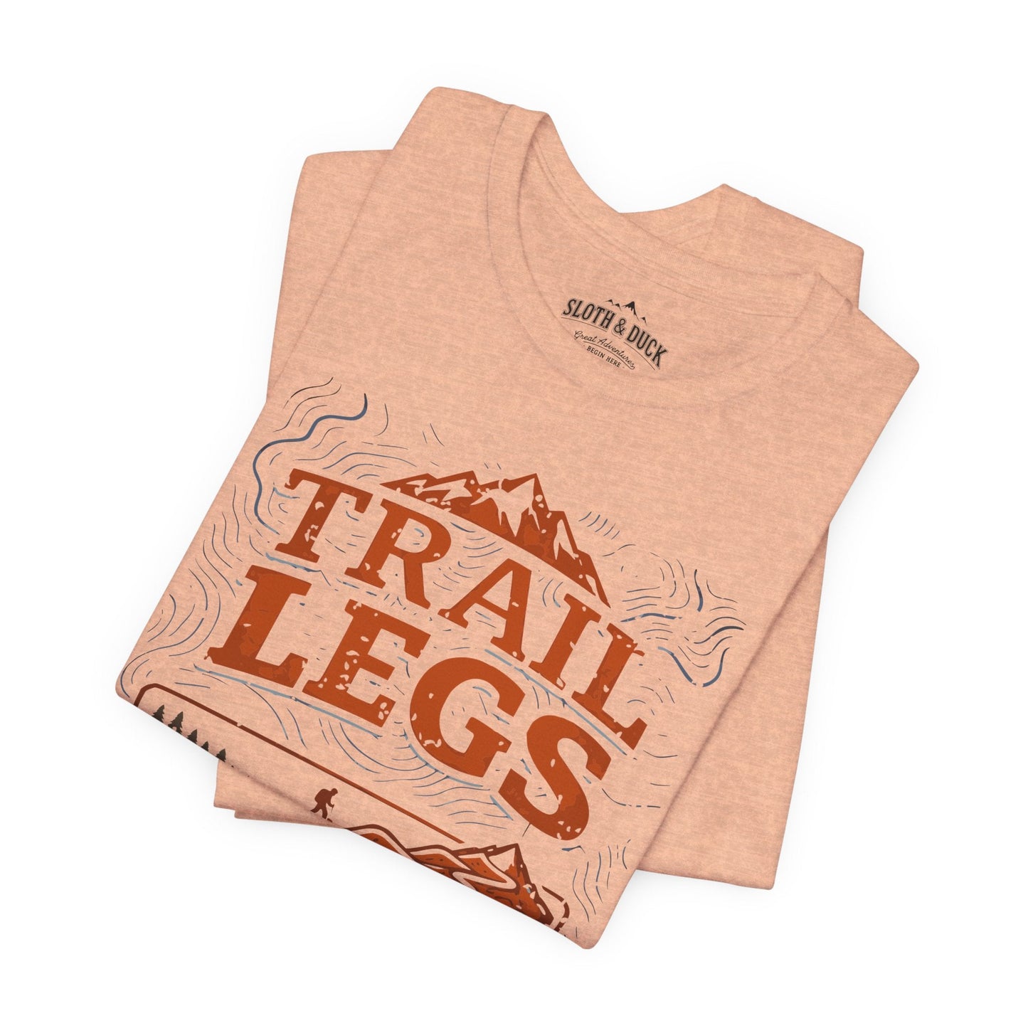 Trail Legs Loading T-Shirt | Trail Running & Hiking Tee - Heather Peach - Sloth & Duck