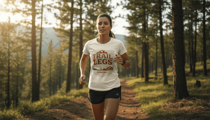 Trail Legs Loading T-Shirt | Trail Running & Hiking Tee - White - Sloth & Duck