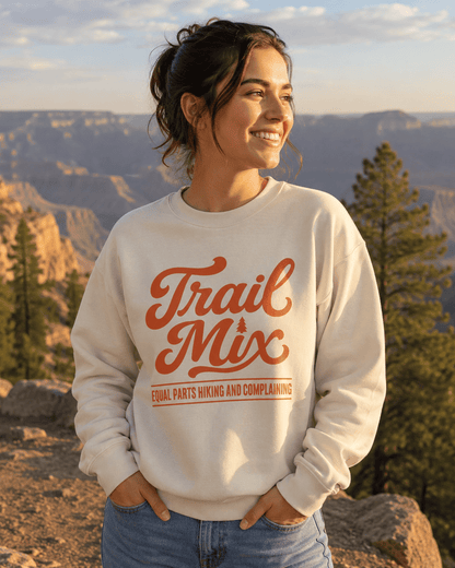Trail Mix: Equal Parts Hiking and Complaining Sweatshirt -S - Sloth & Duck
