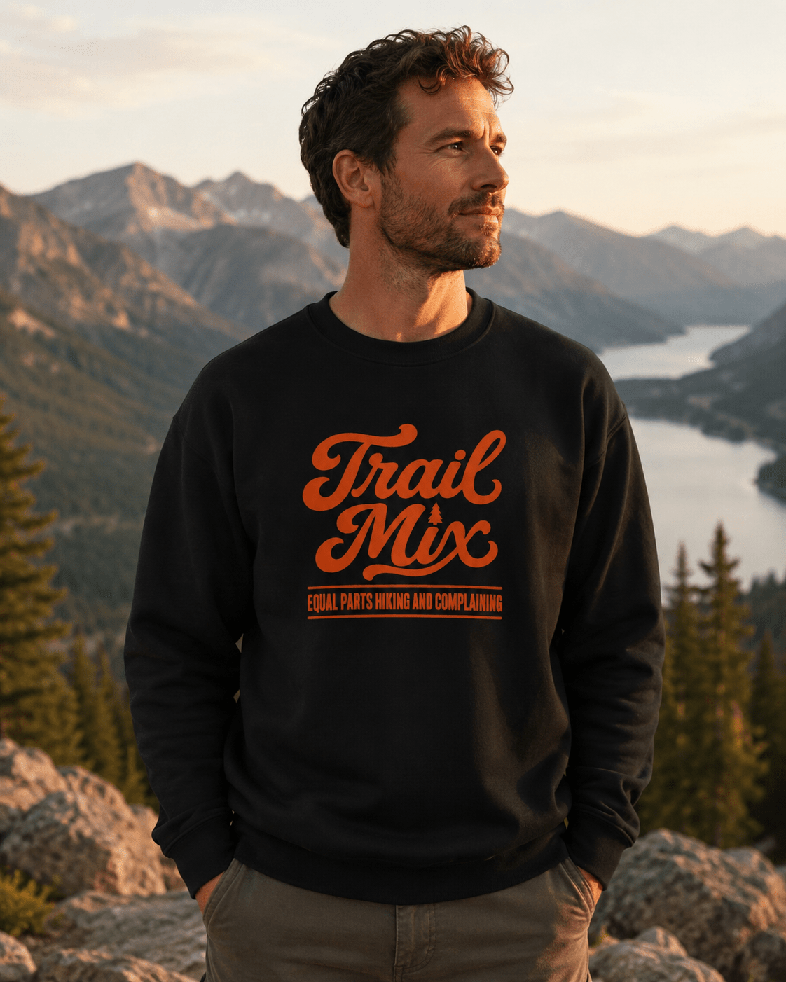 Trail Mix: Equal Parts Hiking and Complaining Sweatshirt -S - Sloth & Duck