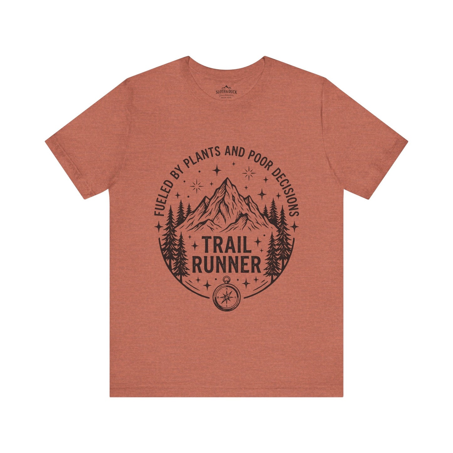 Trail Runner Fueled By Plants Mountain T-Shirt - S - Sloth & Duck