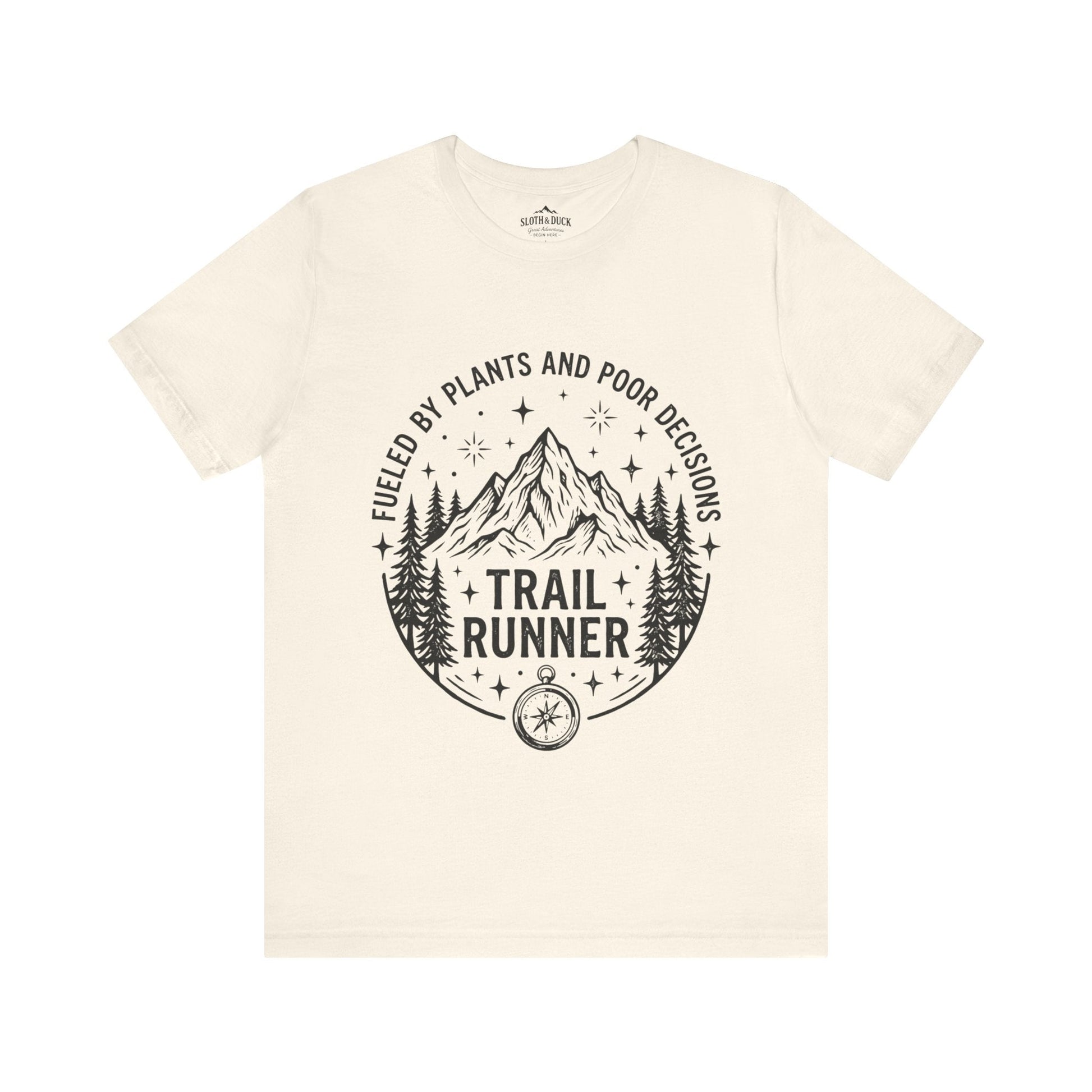 Trail Runner Fueled By Plants Mountain T-Shirt - S - Sloth & Duck