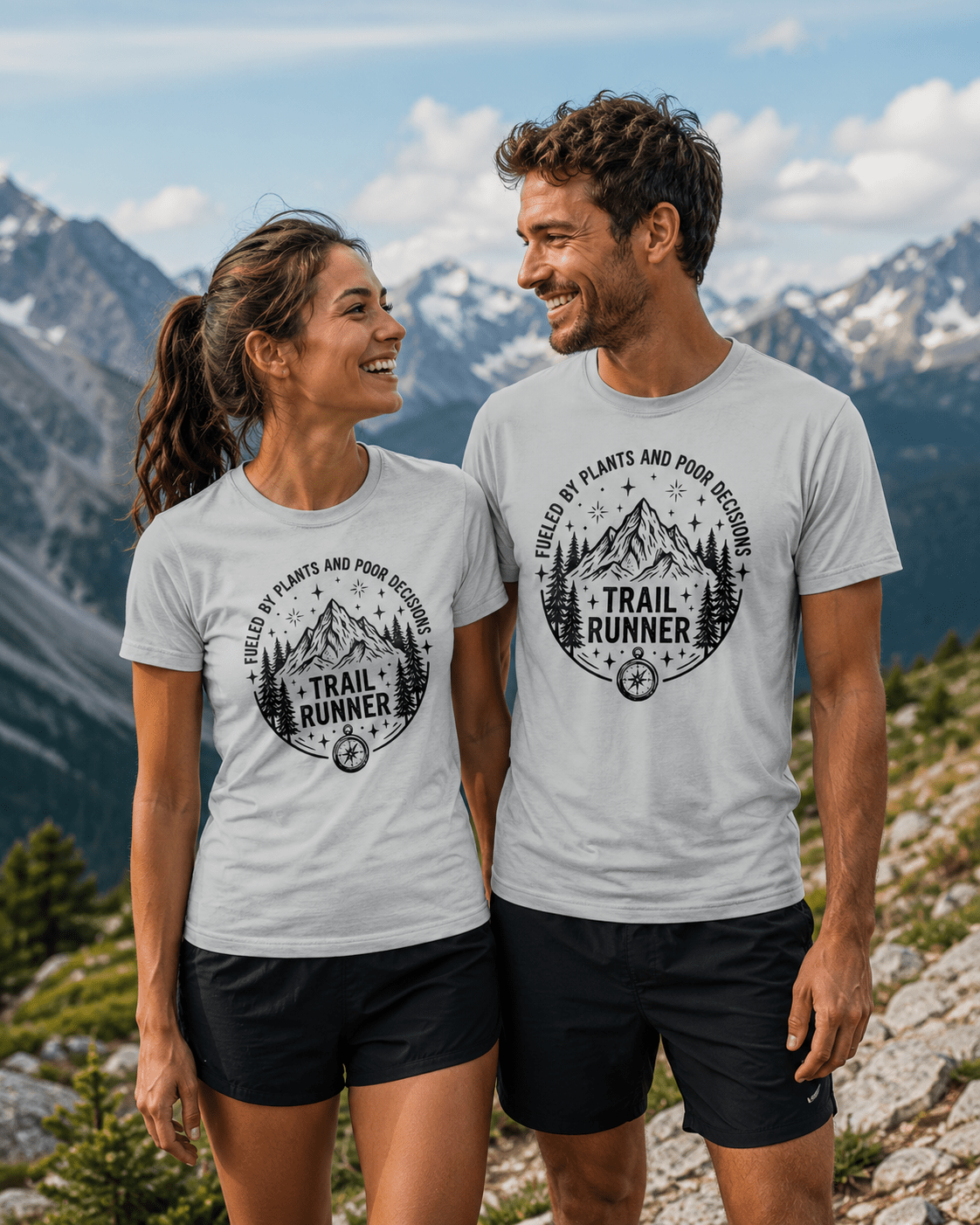 Trail Runner Fueled By Plants Mountain T-Shirt - S - Sloth & Duck