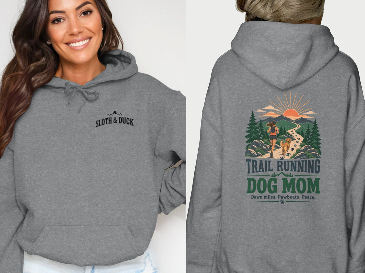Trail Running Dog Mom Sweatshirt -S - Sloth & Duck