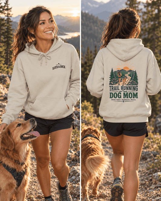 Trail Running Dog Mom Sweatshirt -XS - Sloth & Duck