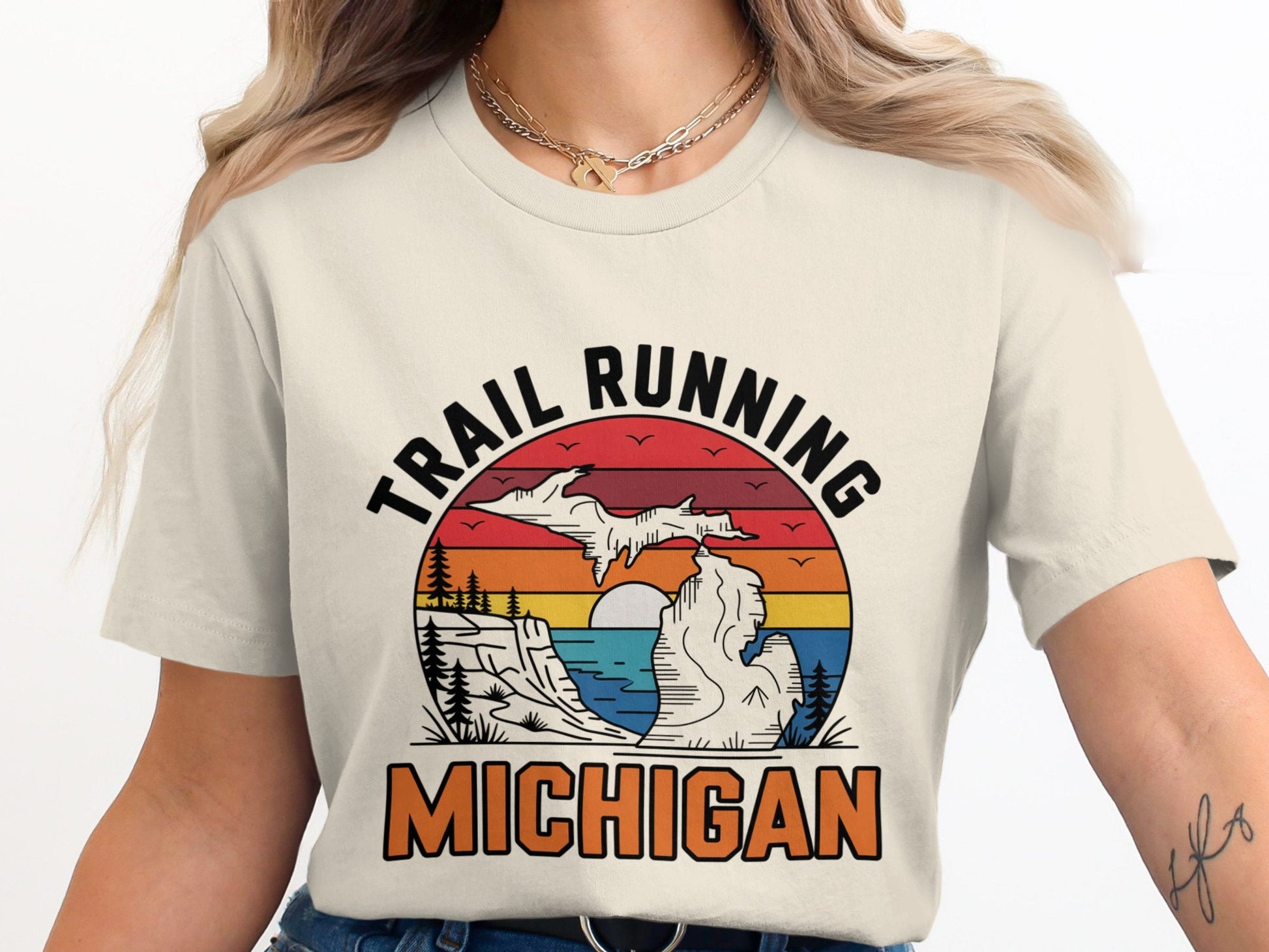 "Trail Running Michigan" Graphic T-Shirt - T-Shirt - S - Sloth & Duck
