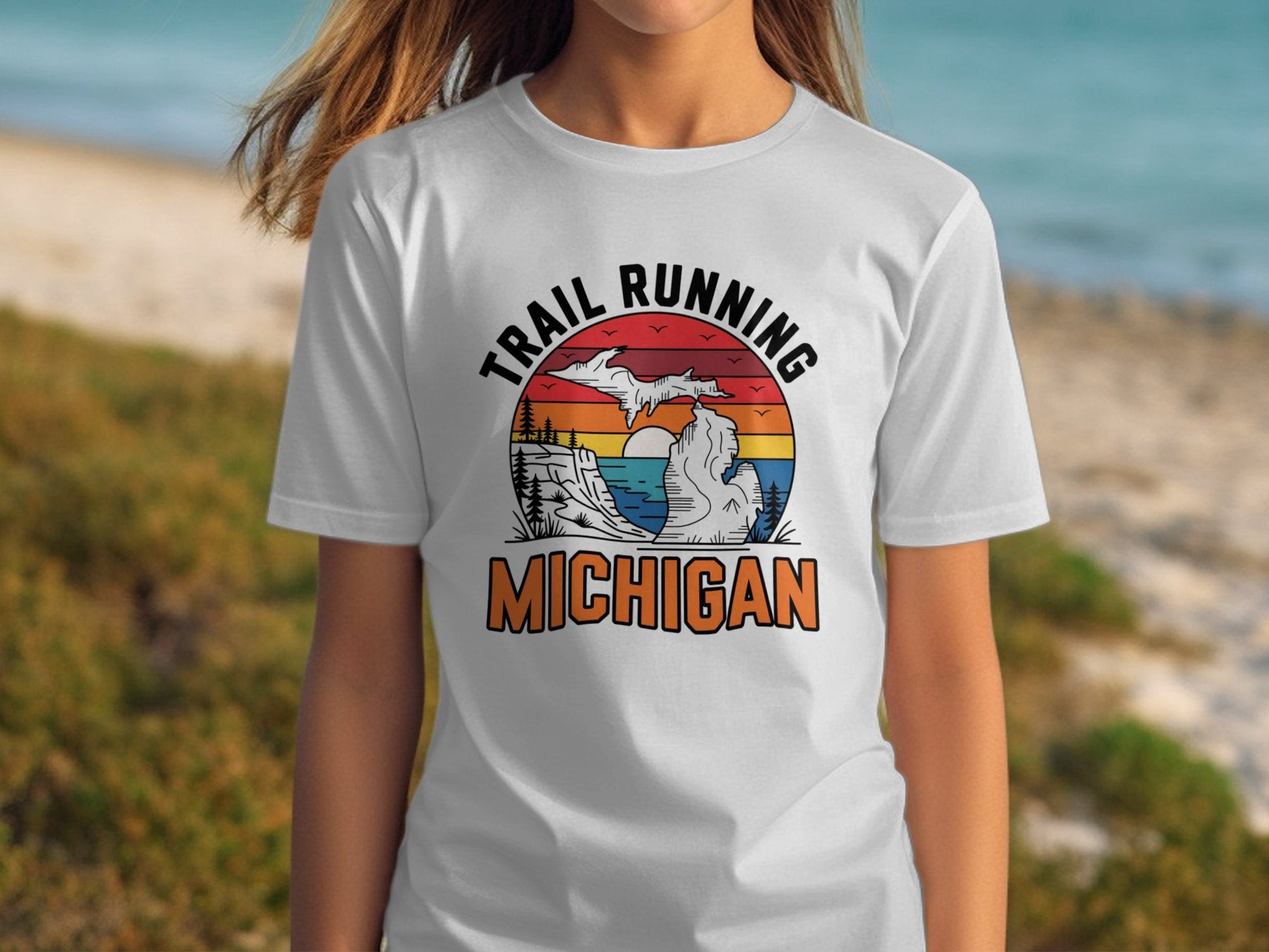 "Trail Running Michigan" Graphic T-Shirt - T-Shirt - S - Sloth & Duck