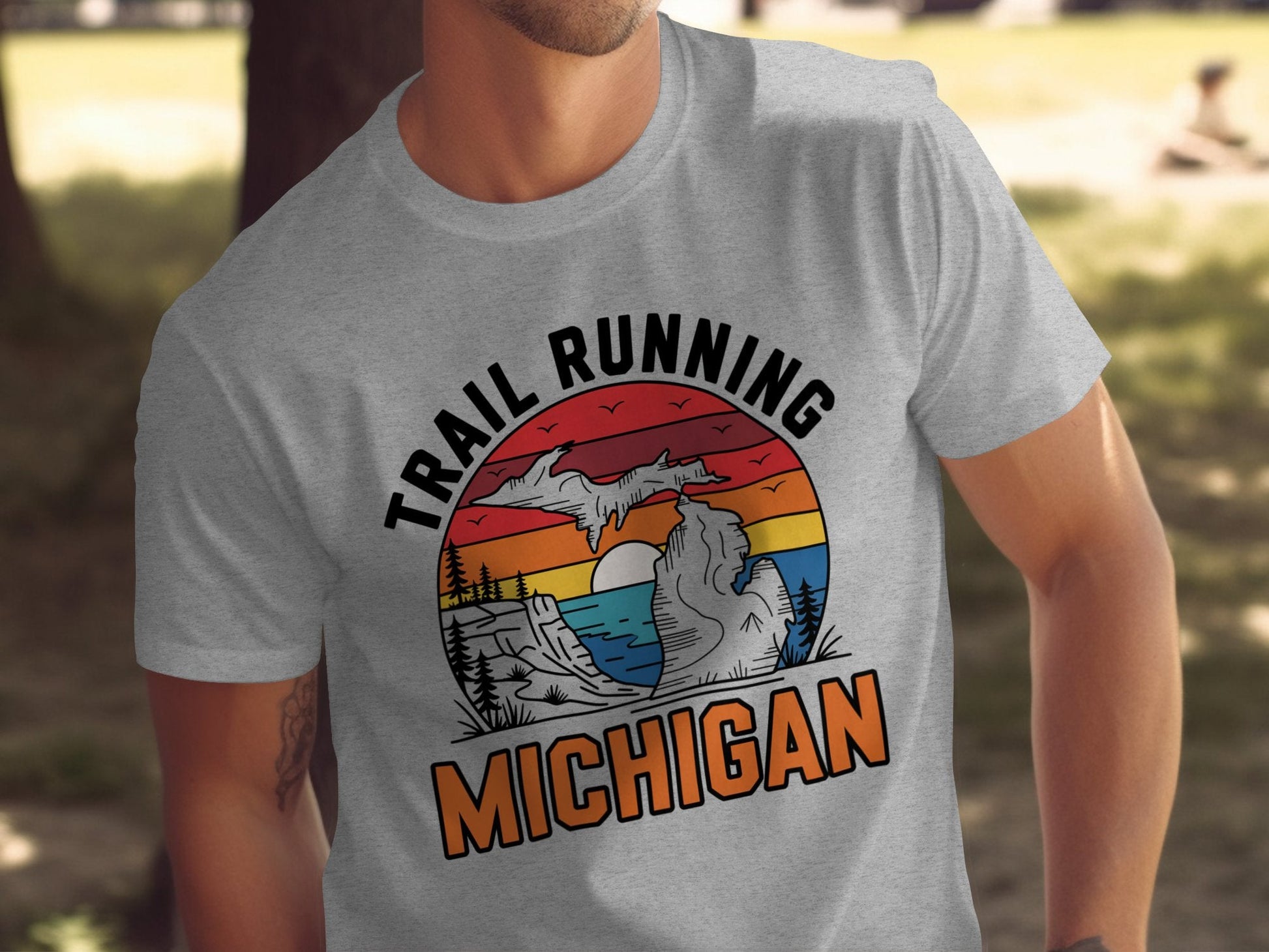 "Trail Running Michigan" Graphic T-Shirt - T-Shirt - S - Sloth & Duck