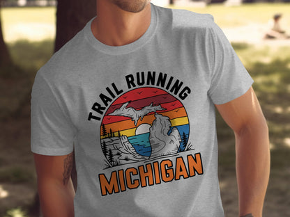 "Trail Running Michigan" Graphic T-Shirt - T-Shirt - S - Sloth & Duck