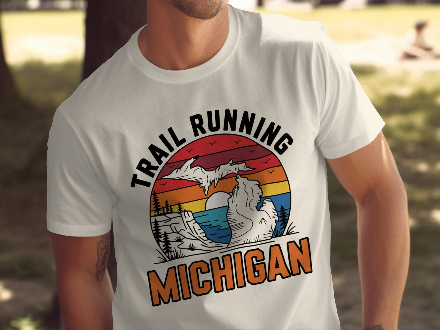 "Trail Running Michigan" Graphic T-Shirt - T-Shirt - S - Sloth & Duck
