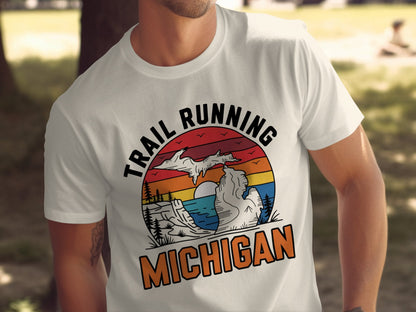 "Trail Running Michigan" Graphic T-Shirt - T-Shirt - S - Sloth & Duck