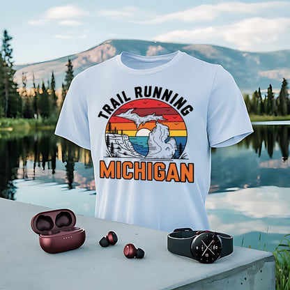 "Trail Running Michigan" Graphic T-Shirt - T-Shirt - S - Sloth & Duck