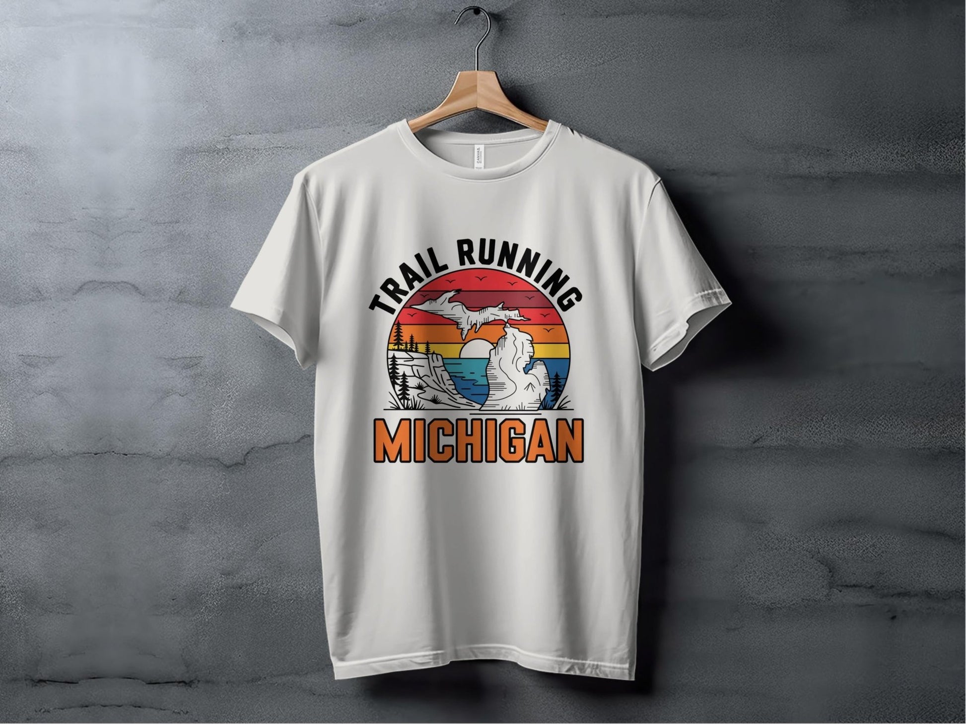 "Trail Running Michigan" Graphic T-Shirt - T-Shirt - S - Sloth & Duck