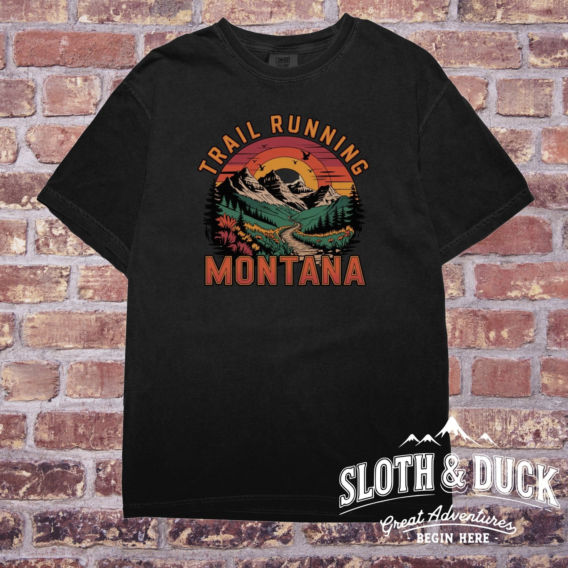 "Trail Running Montana" Adventure T-Shirt - T-Shirt - Sloth & Duck
