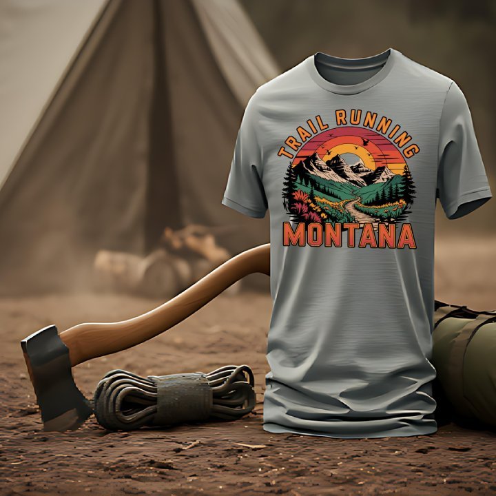 "Trail Running Montana" Adventure T-Shirt - T-Shirt - Sloth & Duck