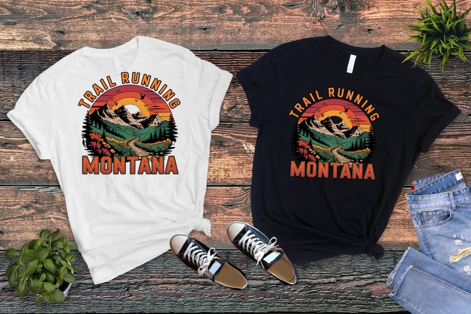 "Trail Running Montana" Adventure T-Shirt - T-Shirt - Sloth & Duck