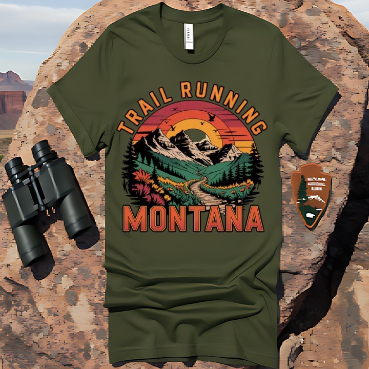 "Trail Running Montana" Adventure T-Shirt - T-Shirt - Sloth & Duck