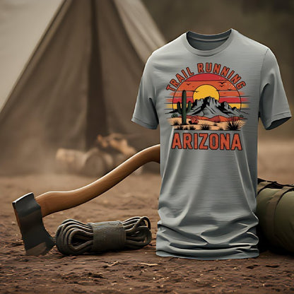 "Trail Running Retro Style Arizona" T-Shirt - T-Shirt - Sloth & Duck